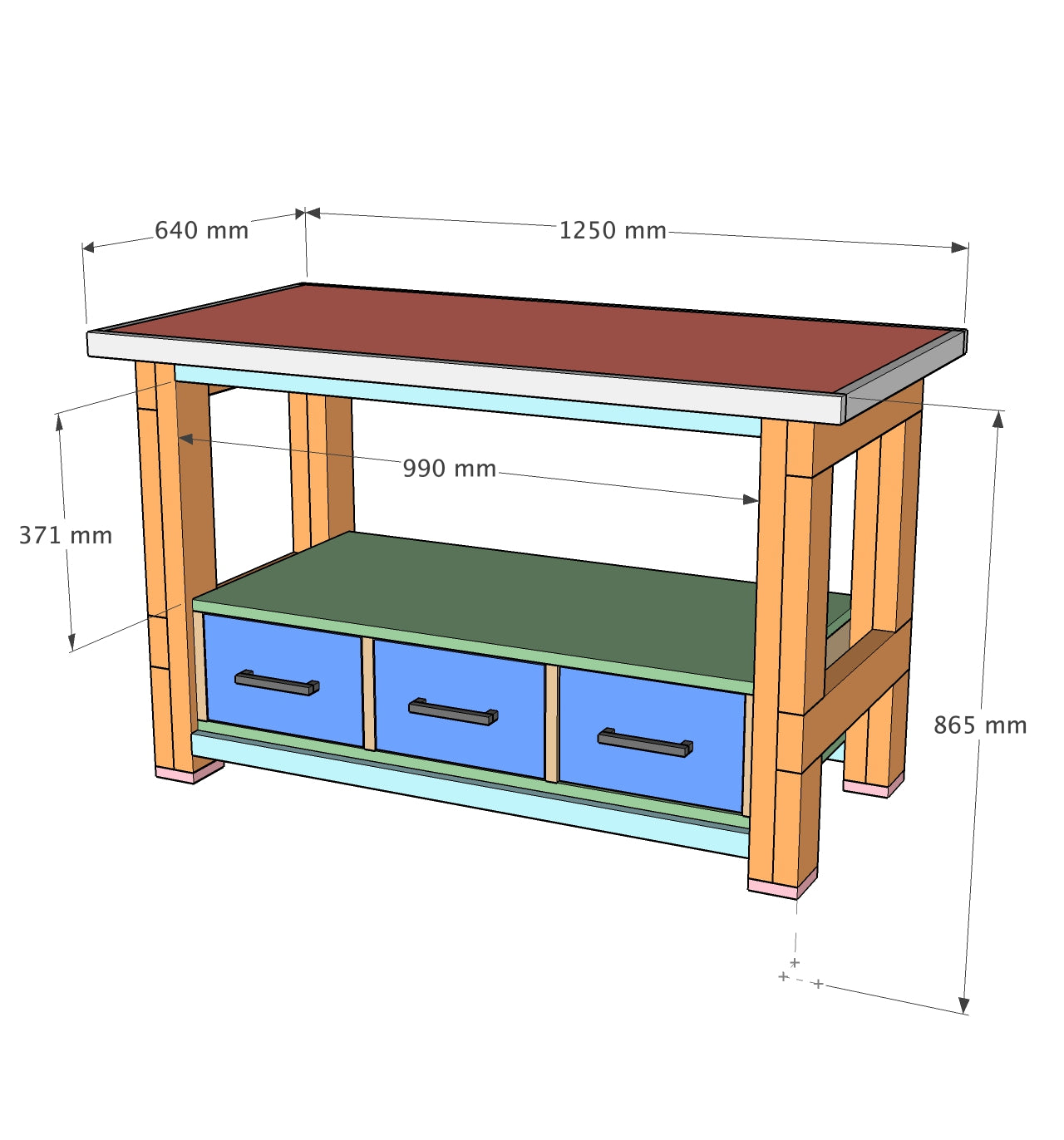 Simple Mobile Workbench Plans - Imperial AND Metric