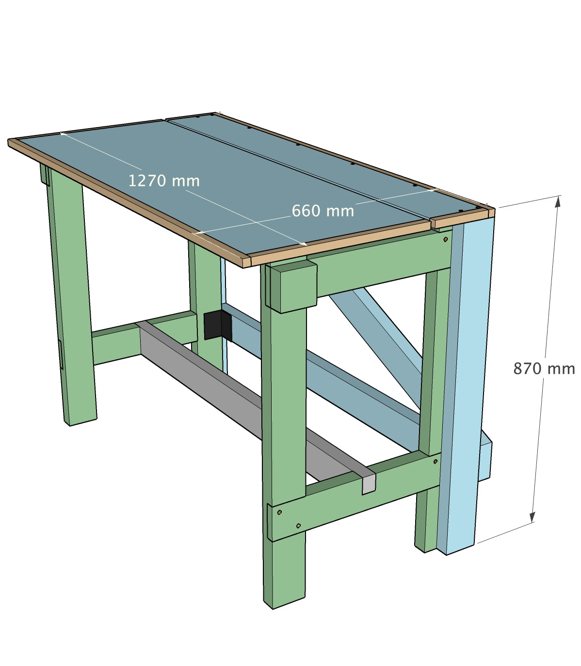 Lightweight Folding Workbench Plans - Imperial AND Metric