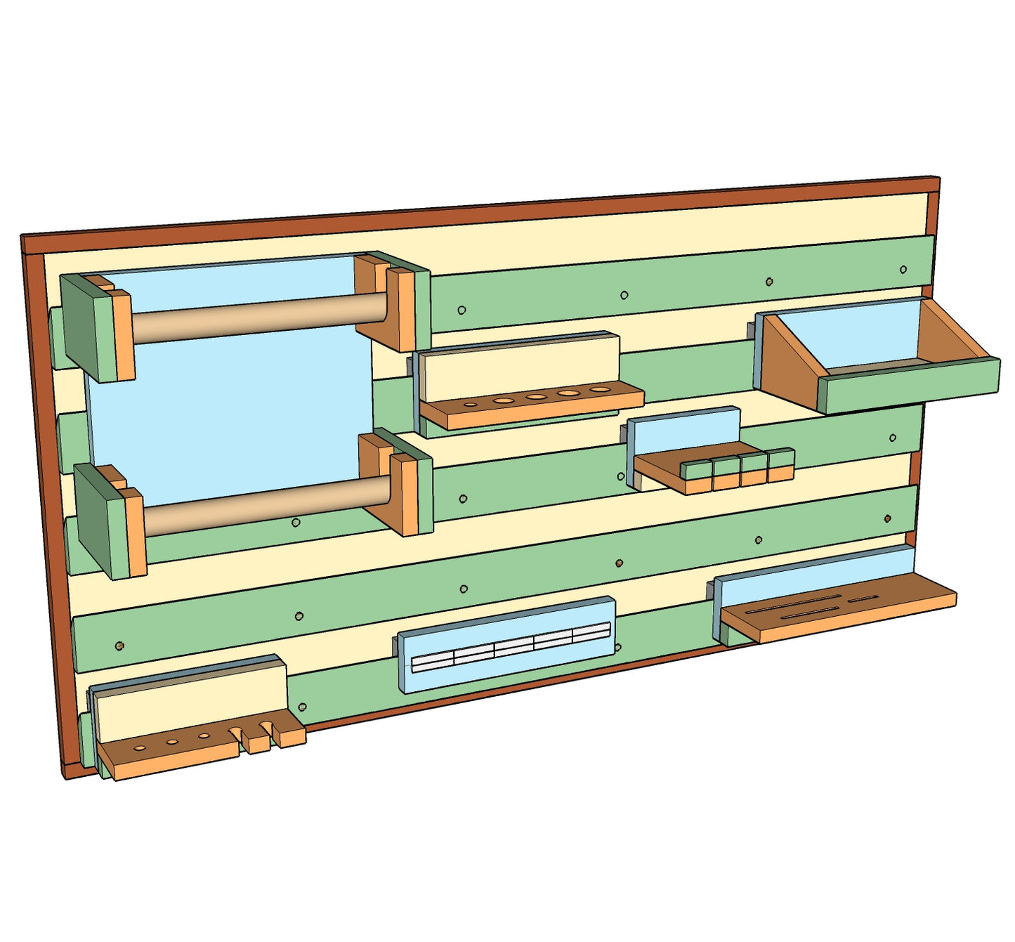 French Cleat Wall + 7 Holders Plans - Imperial AND Metric
