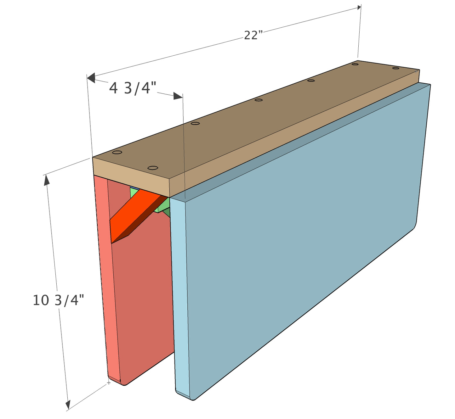 Compact Folding Desk Plans - Imperial AND Metric