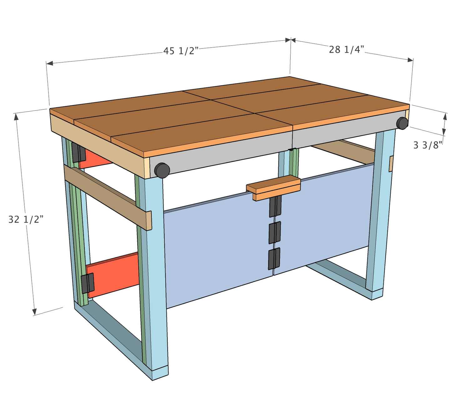 Portable Accordion Workbench Plans - Written AND Video
