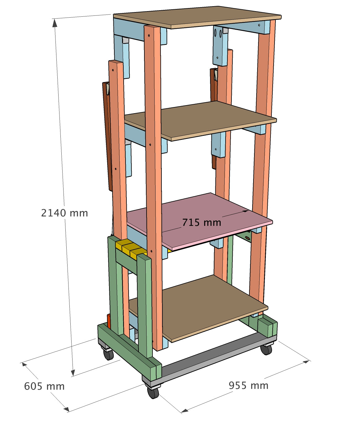 Foldable Shelving Unit Plans - Imperial AND Metric