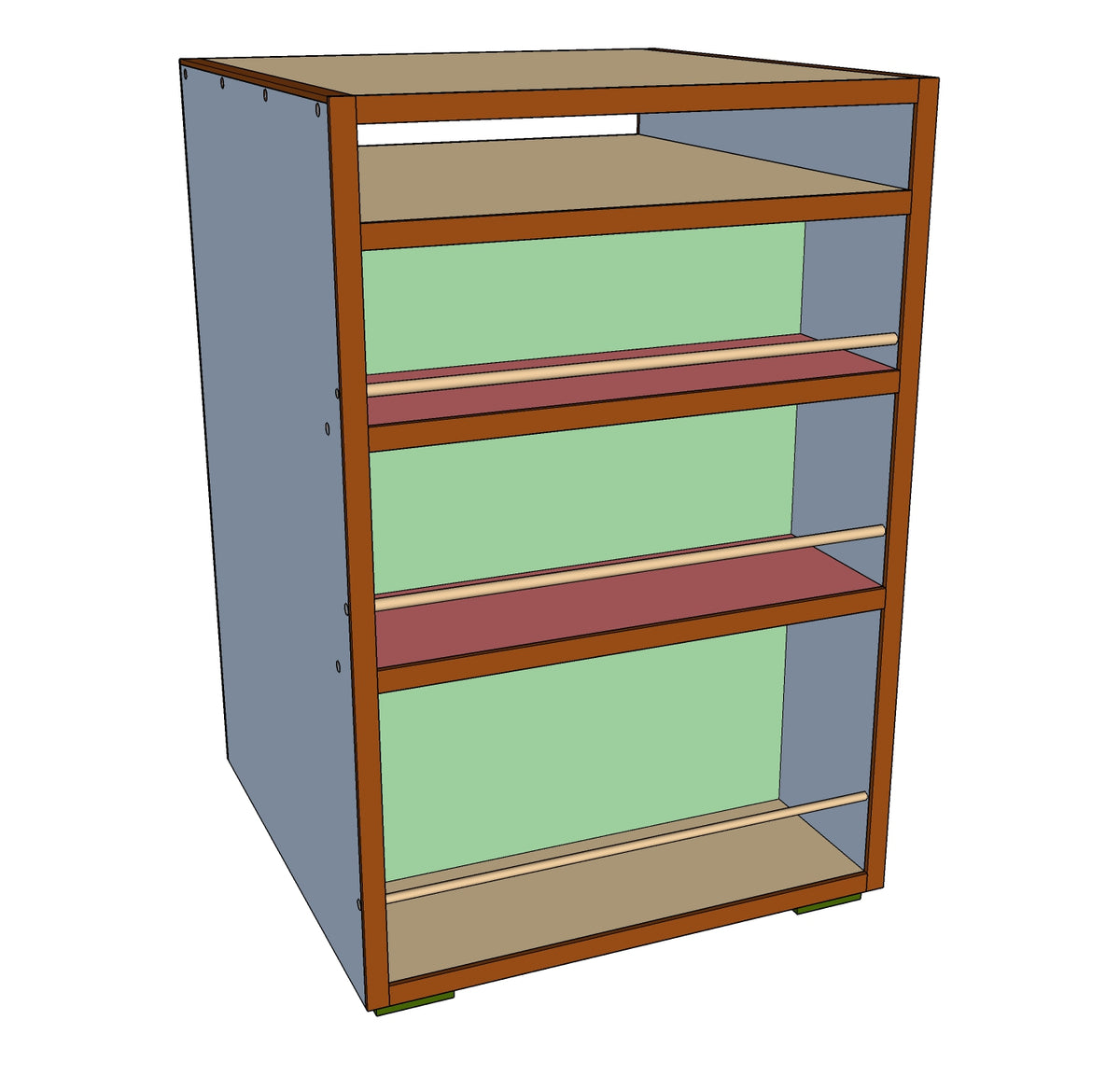 Double-Sided Mobile Cabinet Plans - Imperial AND Metric