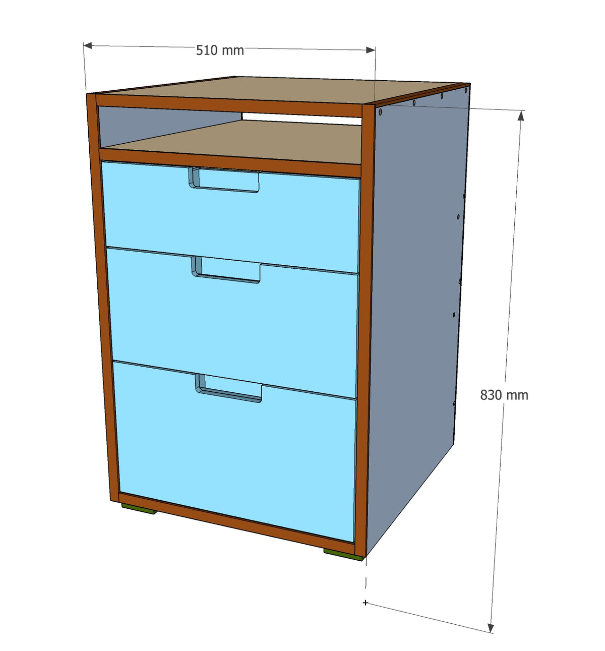 Double-Sided Mobile Cabinet Plans - Imperial AND Metric