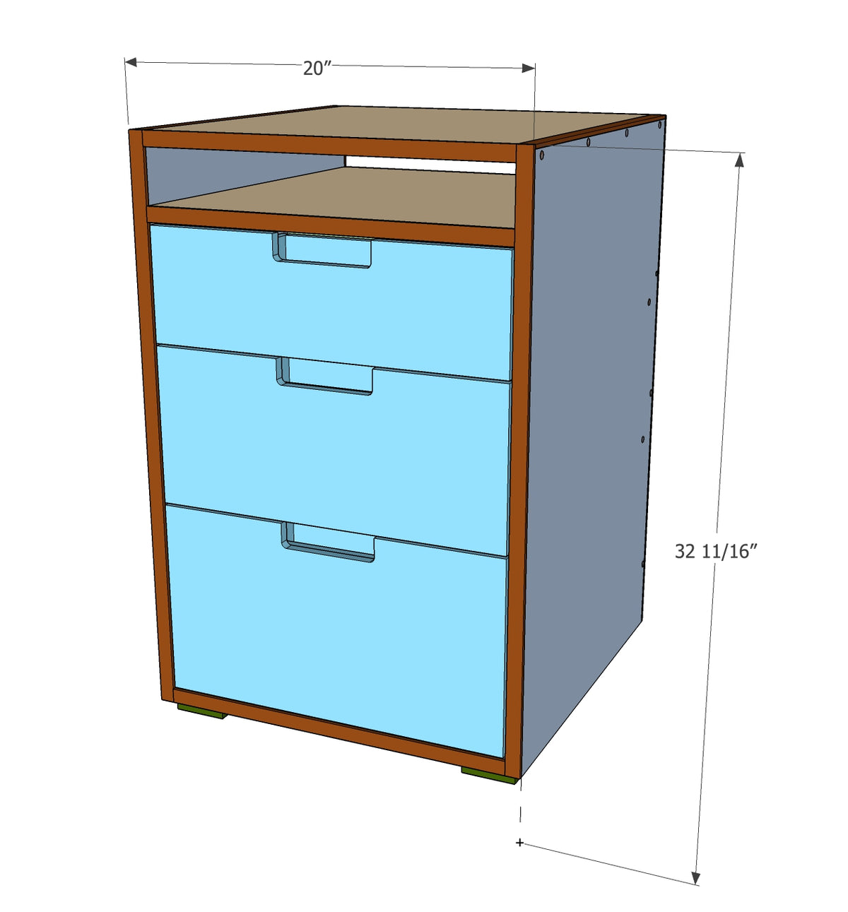 Double-Sided Mobile Cabinet Plans - Imperial AND Metric