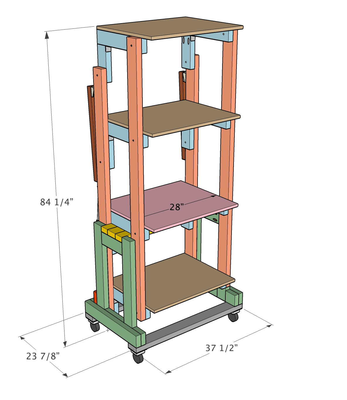 Foldable Shelving Unit Plans - Imperial AND Metric