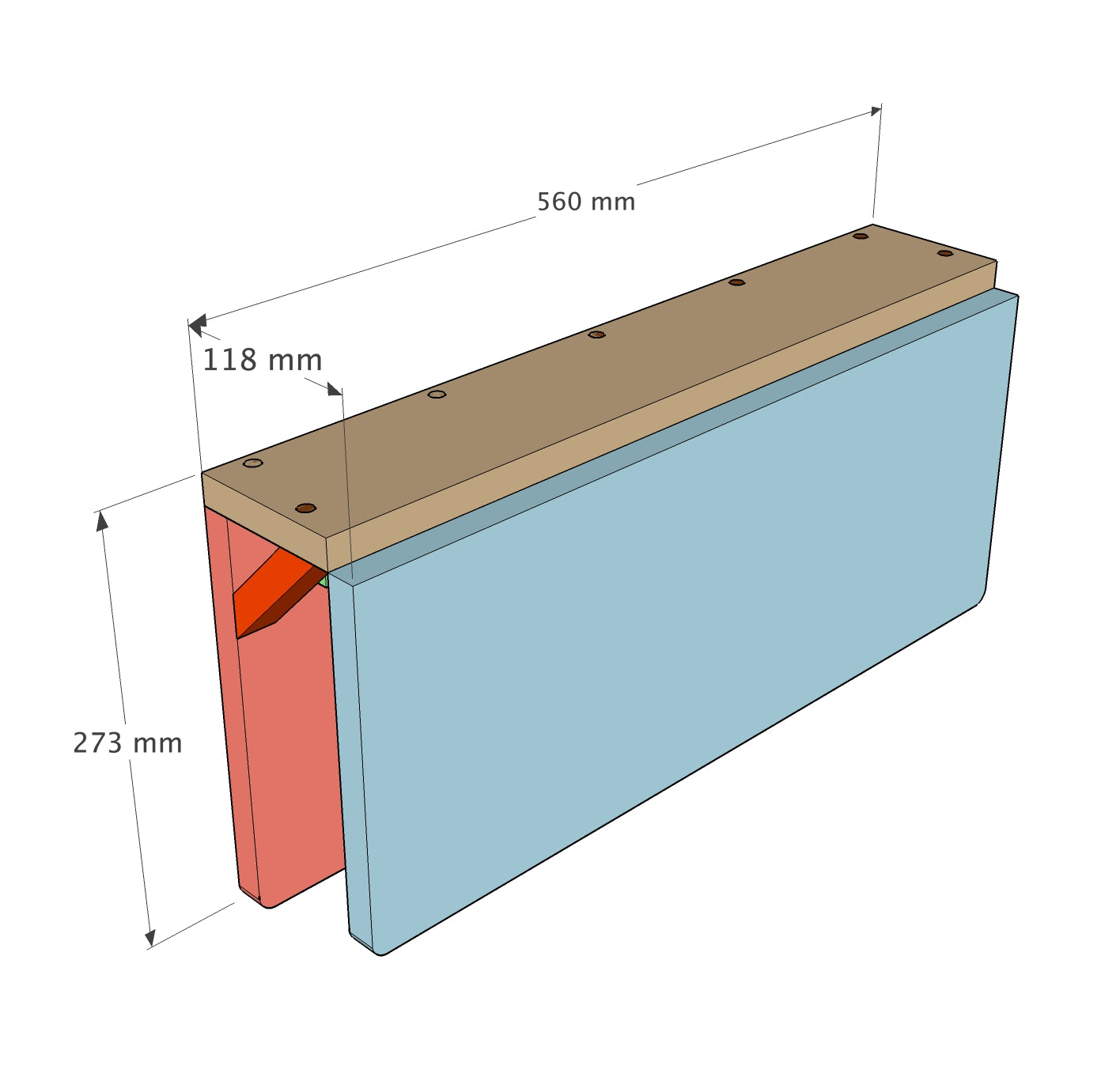Compact Folding Desk Plans - Imperial AND Metric