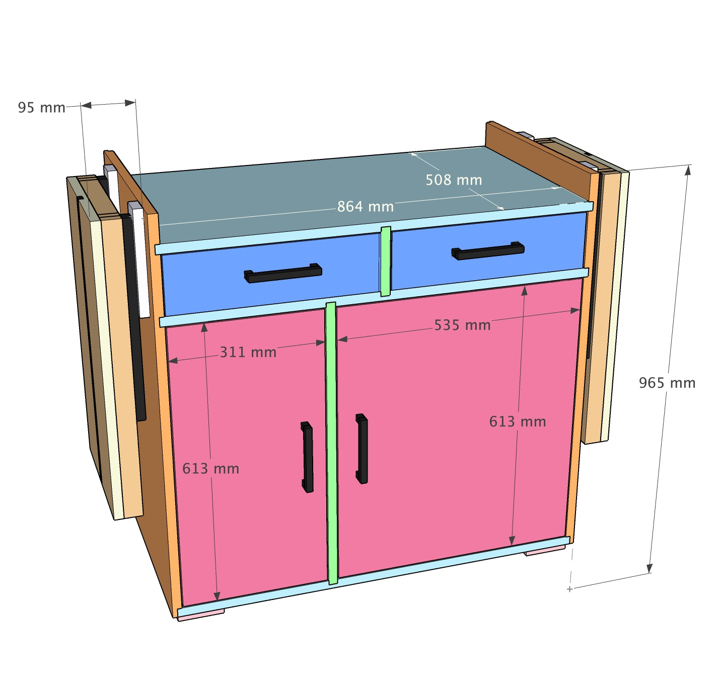 King Size Miter Saw Station Plans - Imperial AND Metric