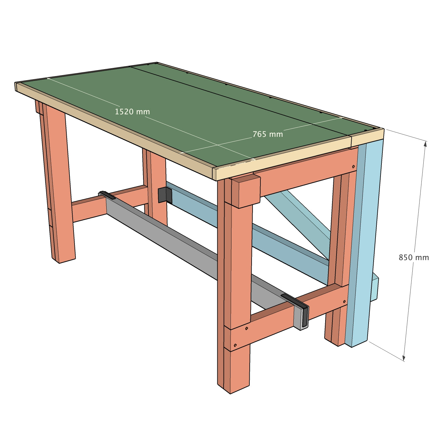 Middleweight Folding Workbench 2.0 Plans - Imperial AND Metric