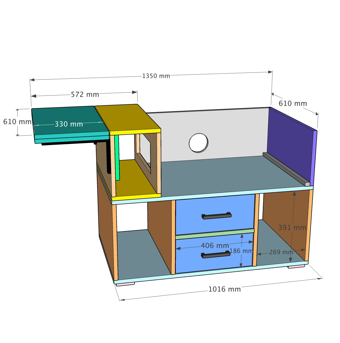 Mobile Table Saw Cart Plans - Imperial AND Metric