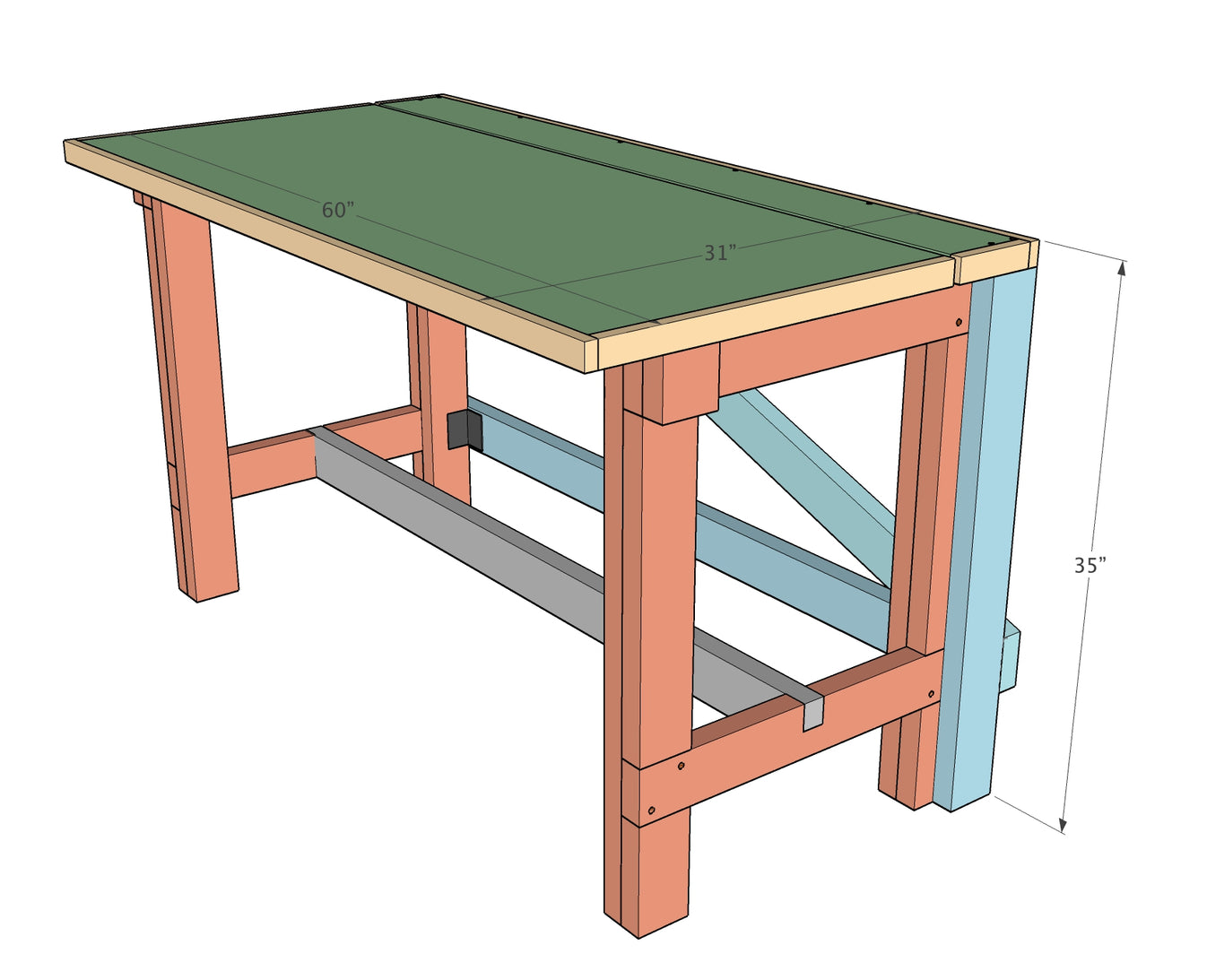 Middleweight Folding Workbench Plans - Written AND Video Plans – Thomas ...