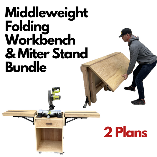 Middleweight Folding Workbench & Miter Saw Station Plan Bundle
