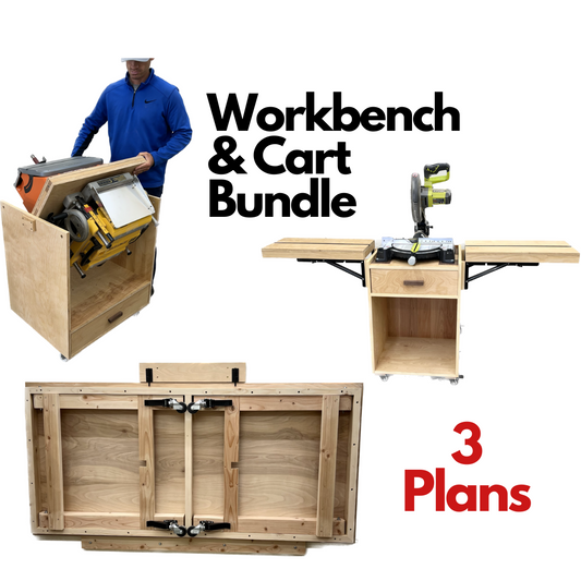 Folding Workbench & Cart Plan Bundle - Written AND Video